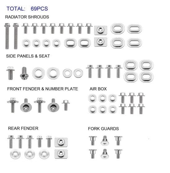 TMV Plastic Fast. Bolt Kit YZ450F 10-13 (69Pcs)