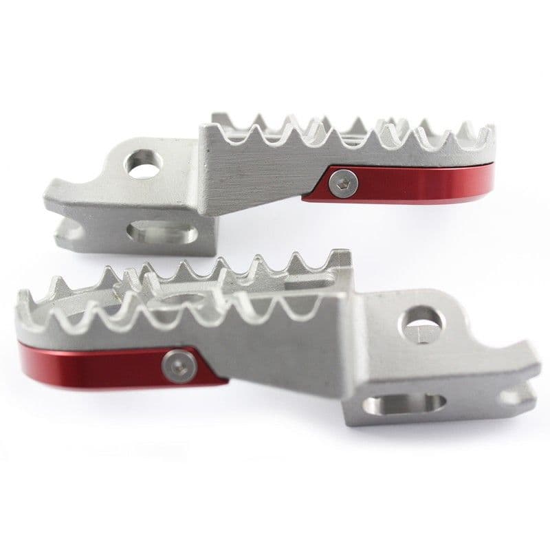 *TMV Footpegs Honda Steel With Red Aluminium U-plate