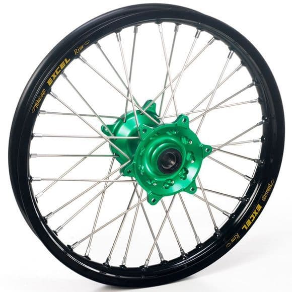 Haan Wheels Achter KX+F 03-.. 19-2,15 Zwart Rim - Groen Hub