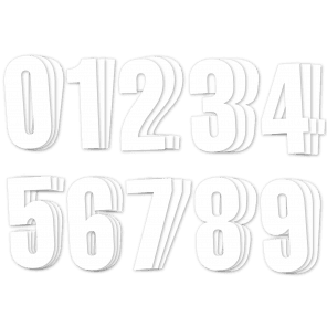 Blackbird Small PVC Wit Number 3pcs 13X7CM