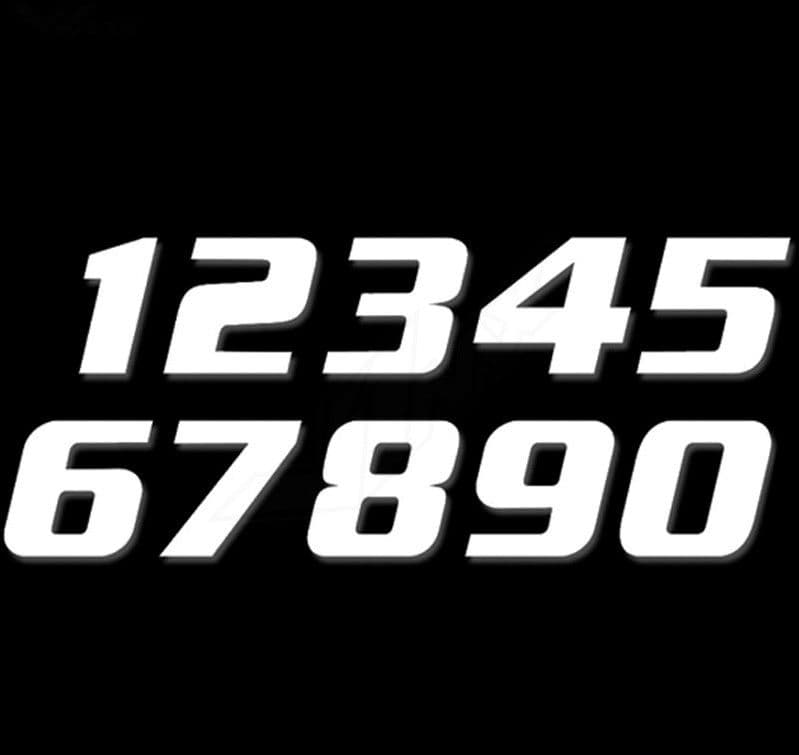 Blackbird Big PVC Wit Number 3pcs 16x20CM (voor Race Car/Van)
