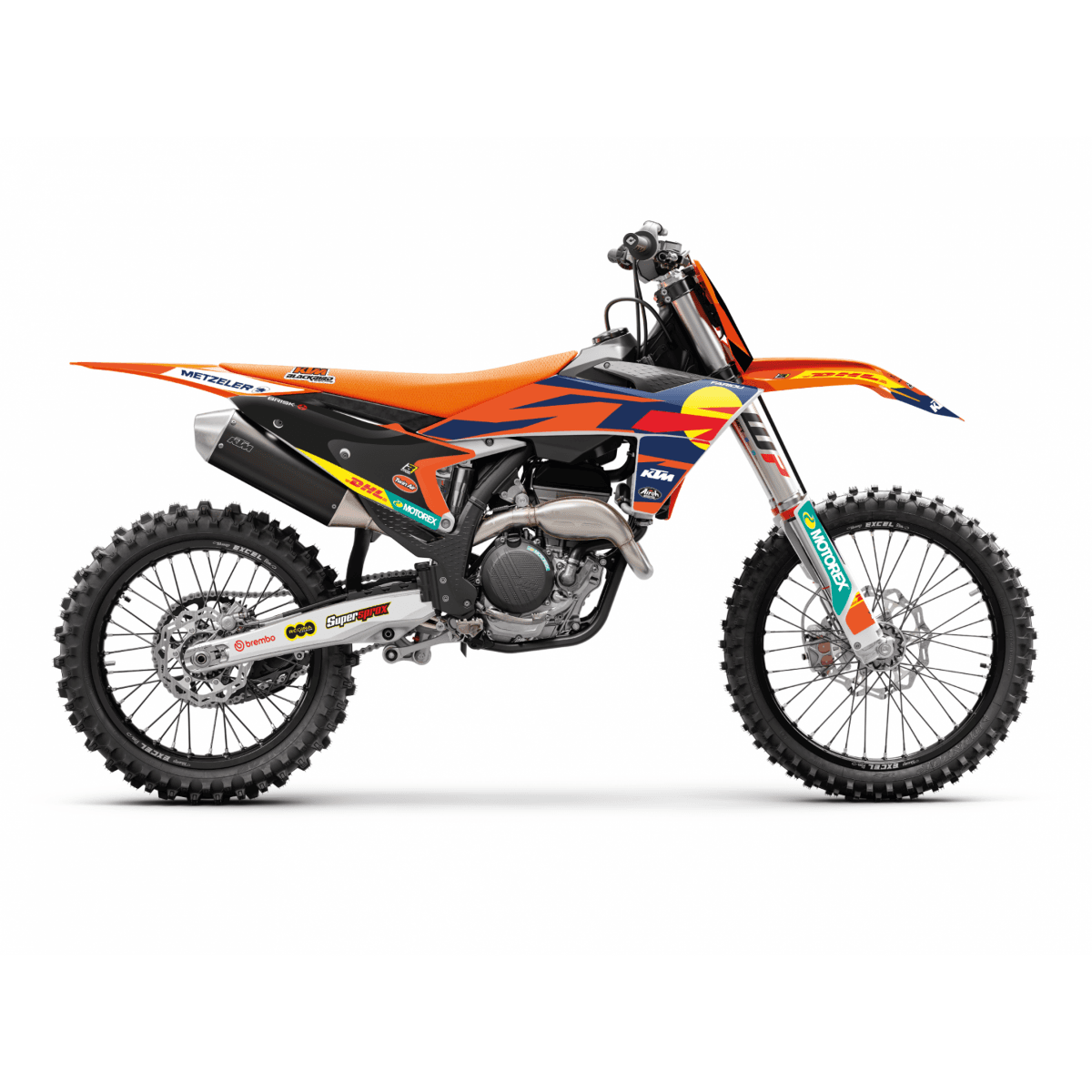 Blackbird Decal Kit + Seatc. Factory Past op KTM 23