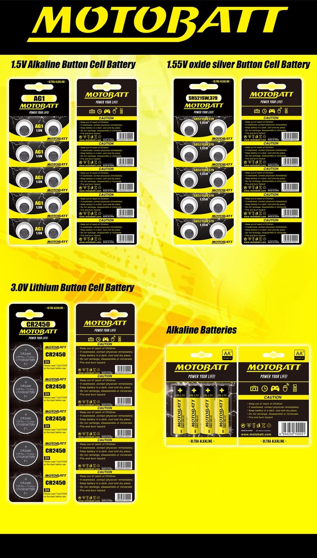 Motobatt AG4,LR626,377 1.5V Alkaline Accu (10pcs)
