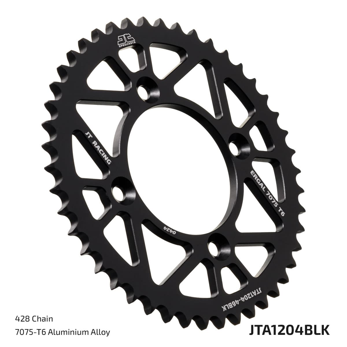JT Aluminium achtertandwiel 7075 T6 JTA1204.49BLK Zwart