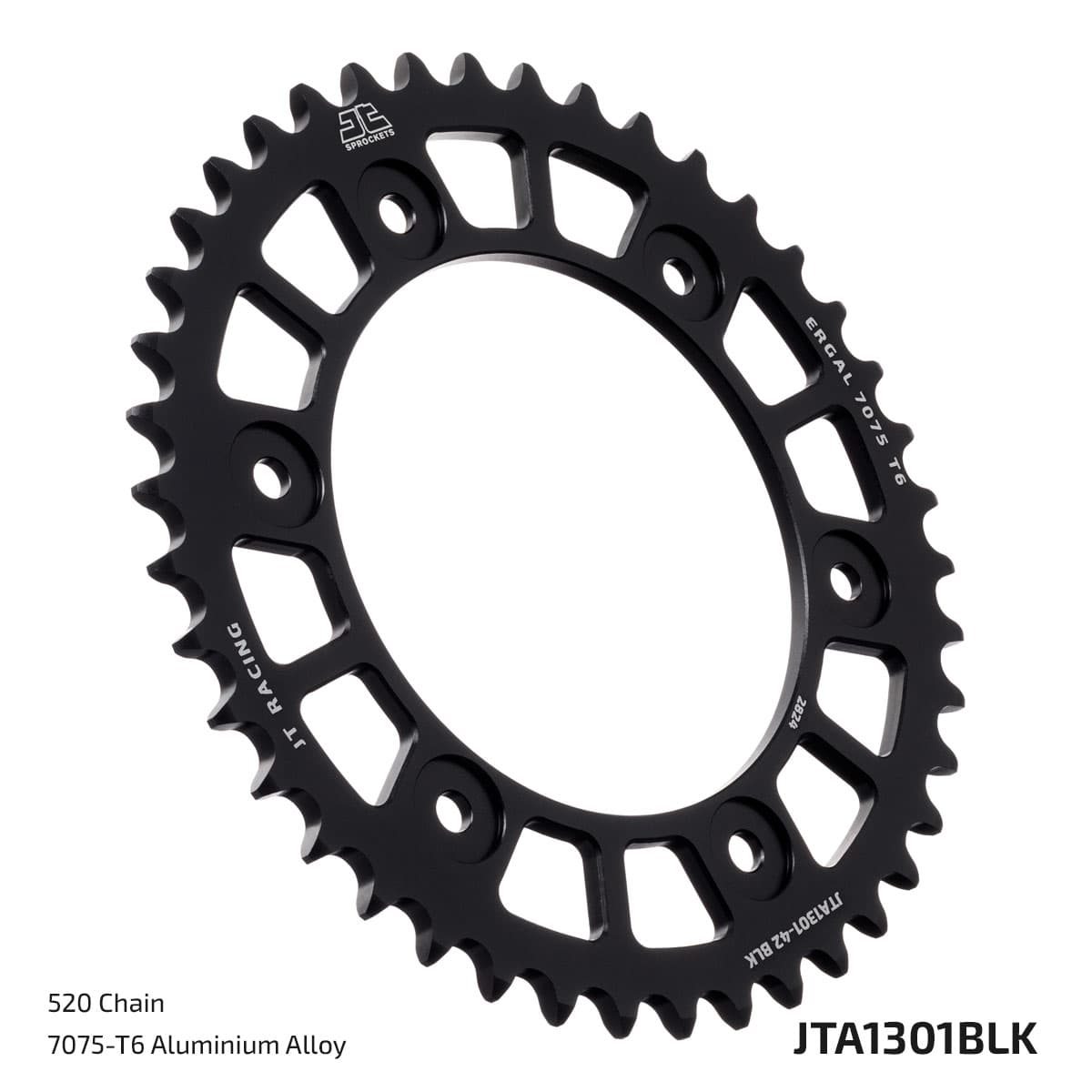 JT Aluminium achtertandwiel 7075 T6 JTA1301.40BLK Zwart