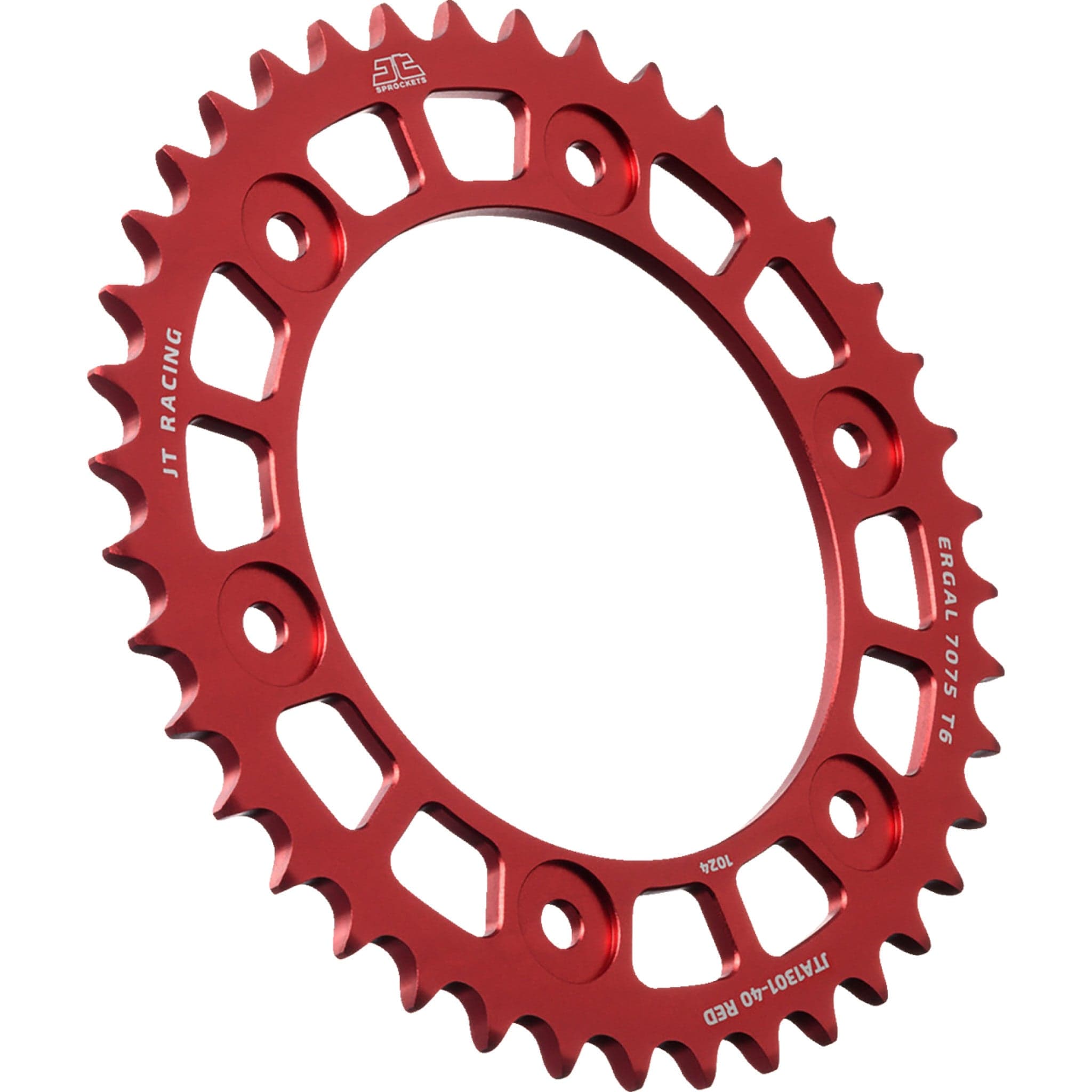 JT Aluminium achtertandwiel 7075 T6 JTA1301.40RED Rood