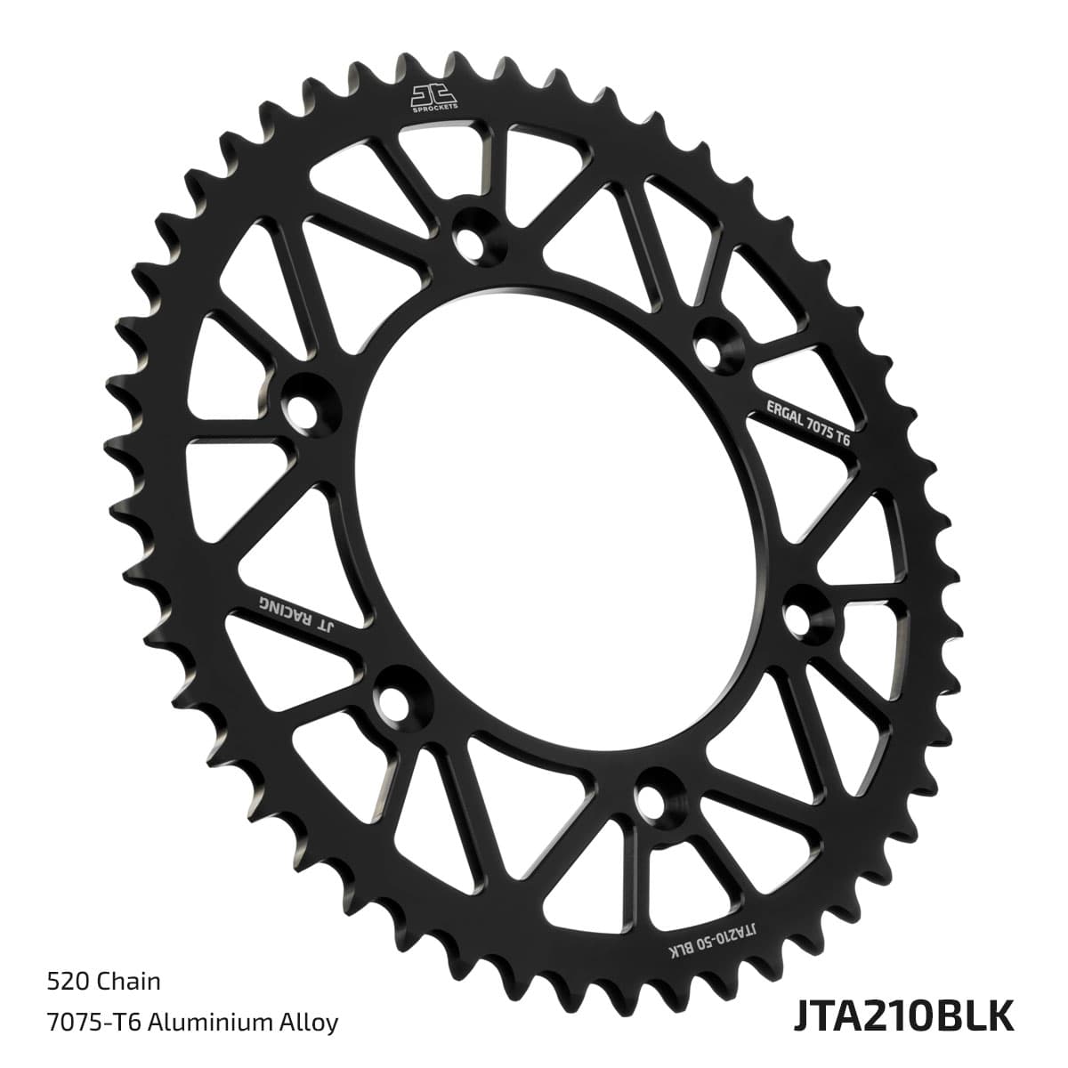 JT Aluminium achtertandwiel 7075 T6 Zwart A210.47BLK
