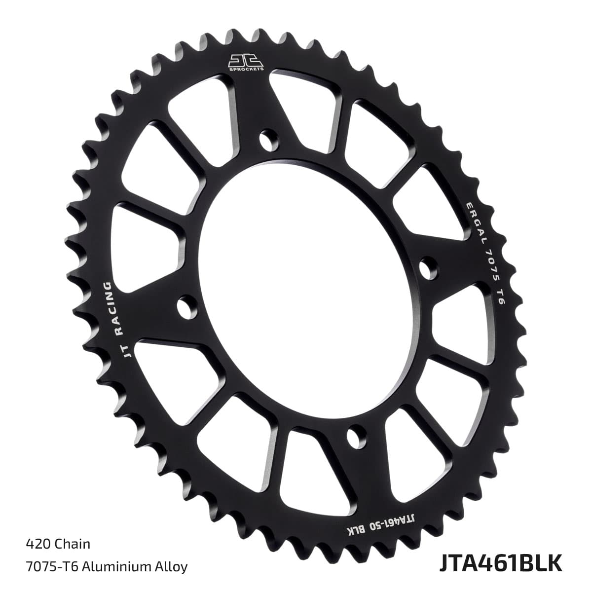 JT Rear Alu Sprocket 7075 T6 Noir A461.52BLK
