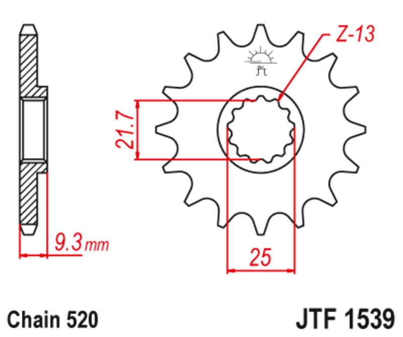 JT Front Sprocket RB - OEM Rubber Cushioned F1539