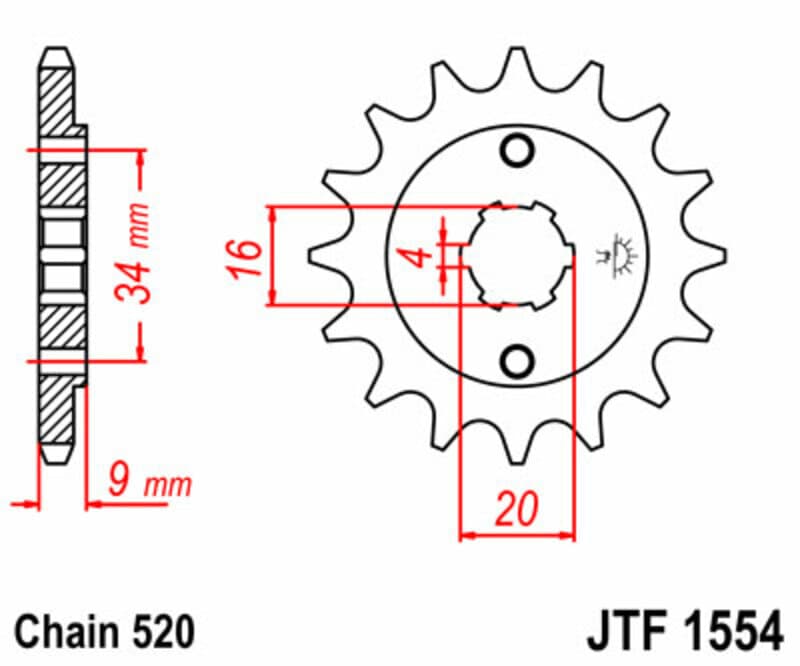 JT Voortandwiel F1554.13