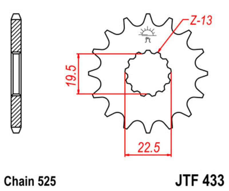 JT Front Sprocket F433.14