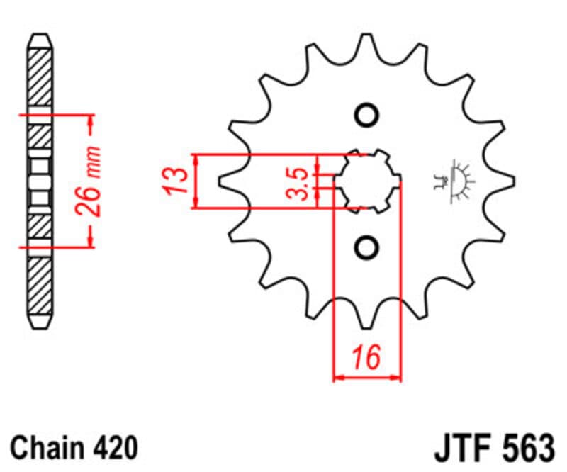 JT Voortandwiel F563.12