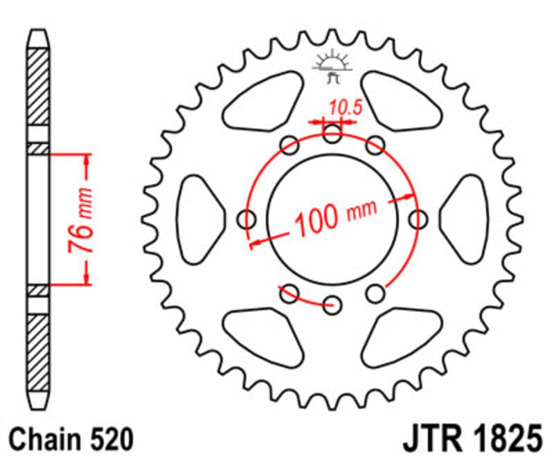 JT Rear Sprocket R1825.42