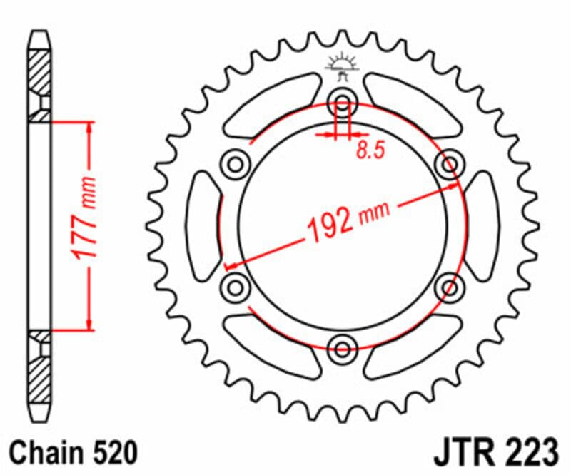 JT Achtertandwiel R223.53
