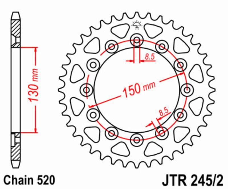 JT Achtertandwiel R245/2.39