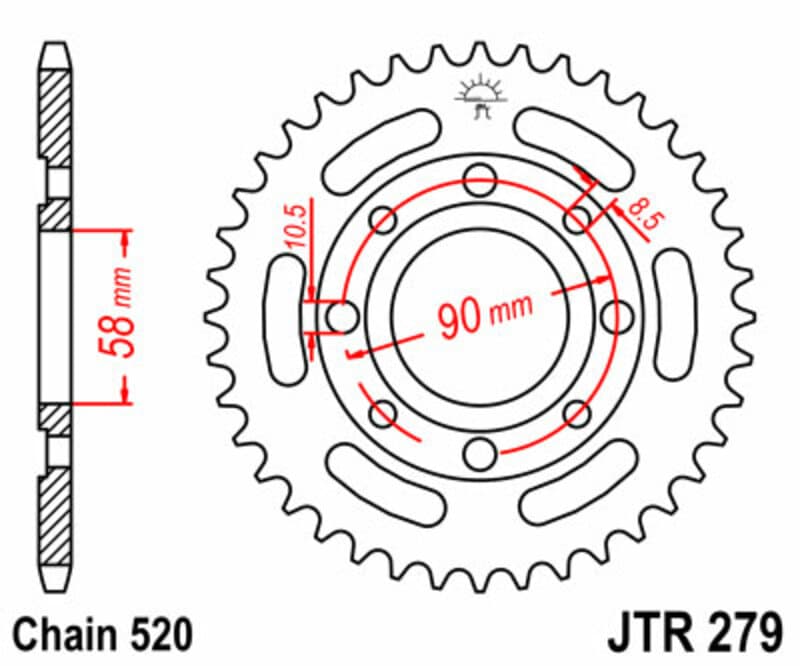JT Achtertandwiel R279.33