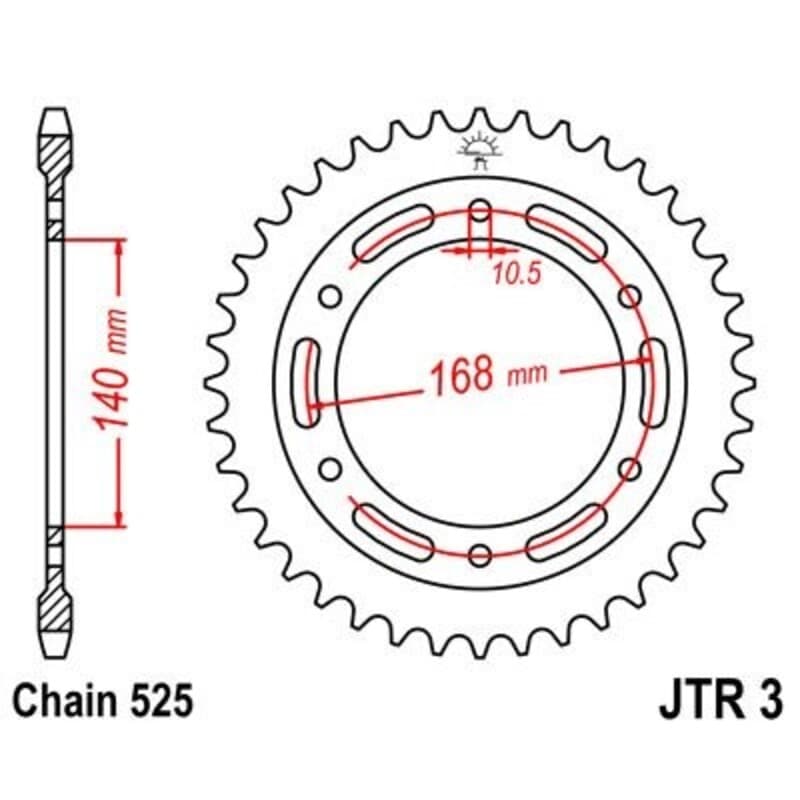 JT Rear Sprocket ZBK - Schwarz Zinc R3.47ZBK