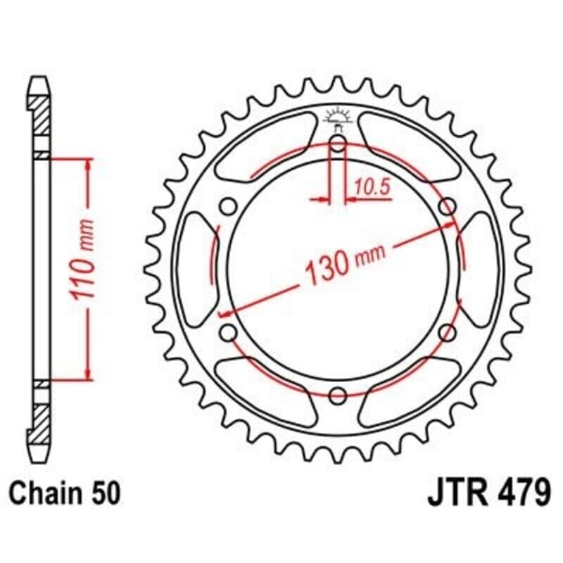 JT Achtertandwiel ZBK - Zwart Zinc R479.46ZBK