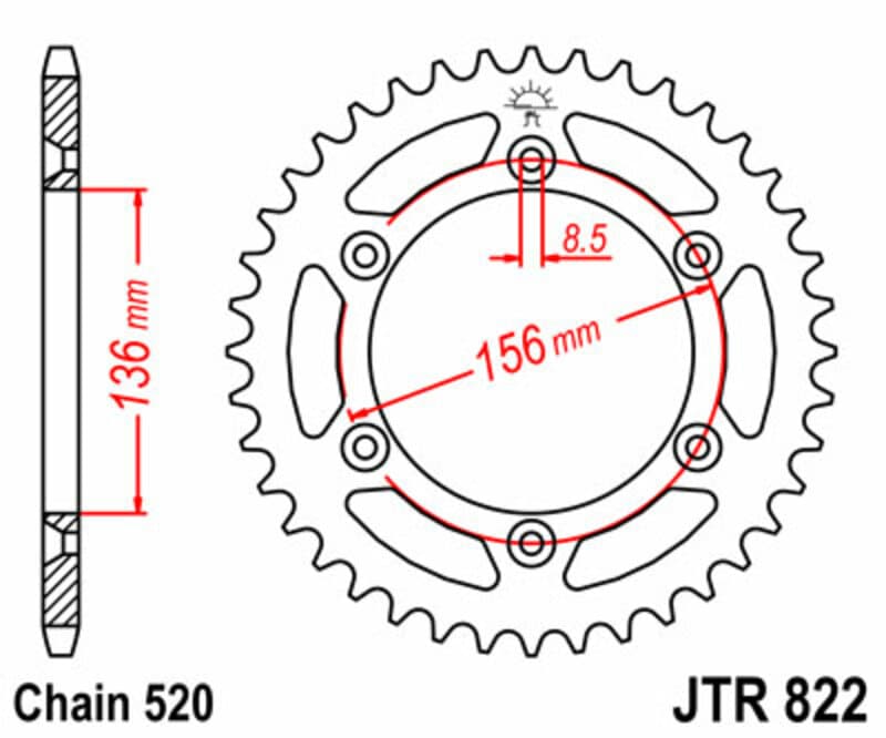 JT Rear Sprocket R822.47