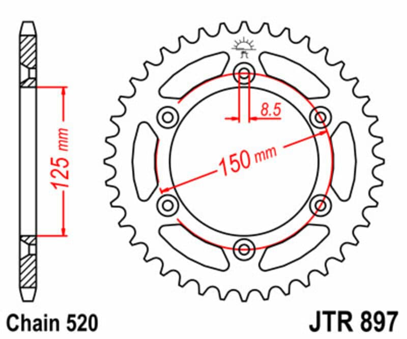 JT Achtertandwiel R897.45