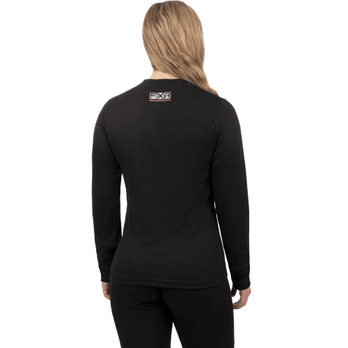 FXR Women Vapour Merino Longsleeve Black/Elec Pink