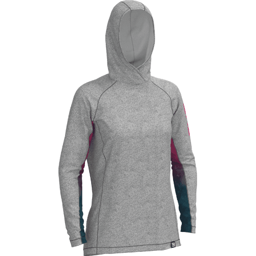 FXR Womens Attack UPF Pullover Hoodie Grijs Hthr/Raspberry-Slate