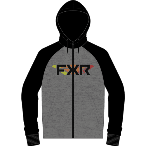 FXR Unisex Split Hoodie Zwart/Inferno