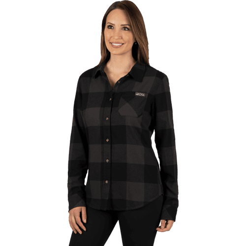 FXR Women Timber Flannel Shirt Antraciet/Zwart