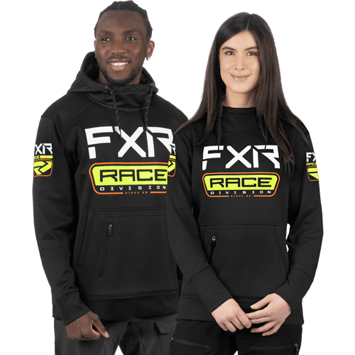 FXR Universeel Race Division Tech Po Hoodie 24 Zwart/HiVis