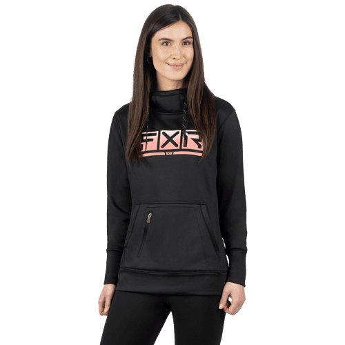 FXR Women Podium Tech Po Hoodie 24 Zwart/Muted Melon