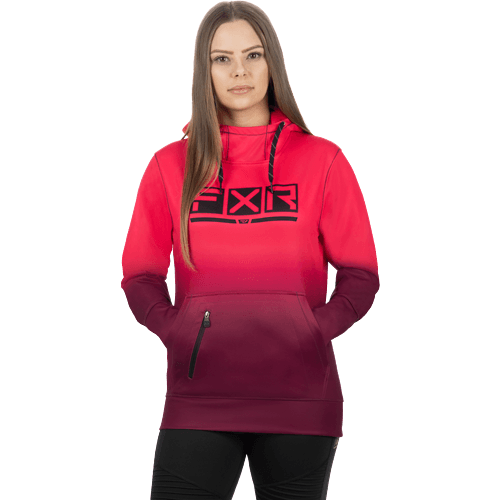 FXR Women Podium Tech Po Hoodie 24 Razz-Merlot Fade