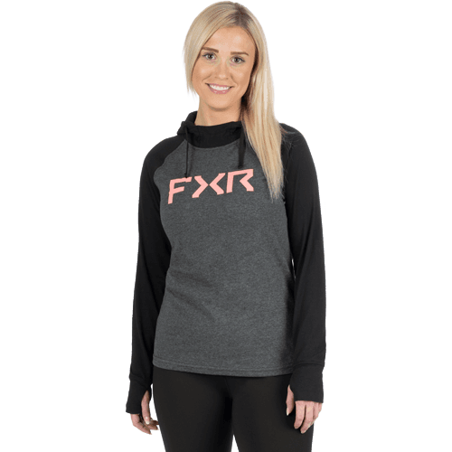 FXR Women Train Lite Premium Po Hoodie 24 Zwart/Mut Melon-