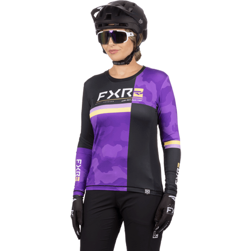 FXR Womens Proflex Upf Longsleeve 24 Paars Camouflage/Zwart
