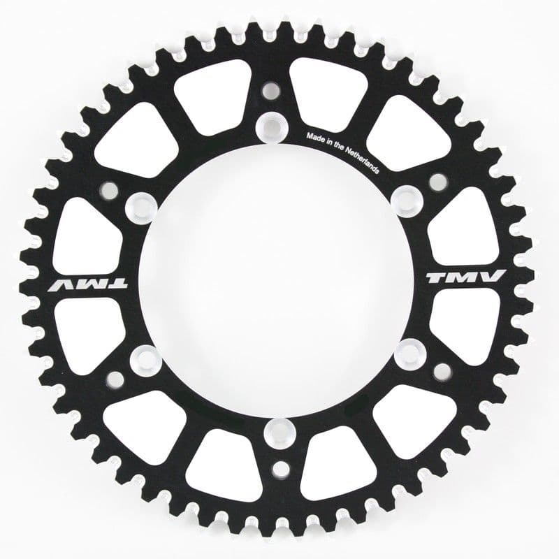 TMV Achtertandwiel Aluminium. SX+F 90-.. Husqvarna 14-.. Zwart