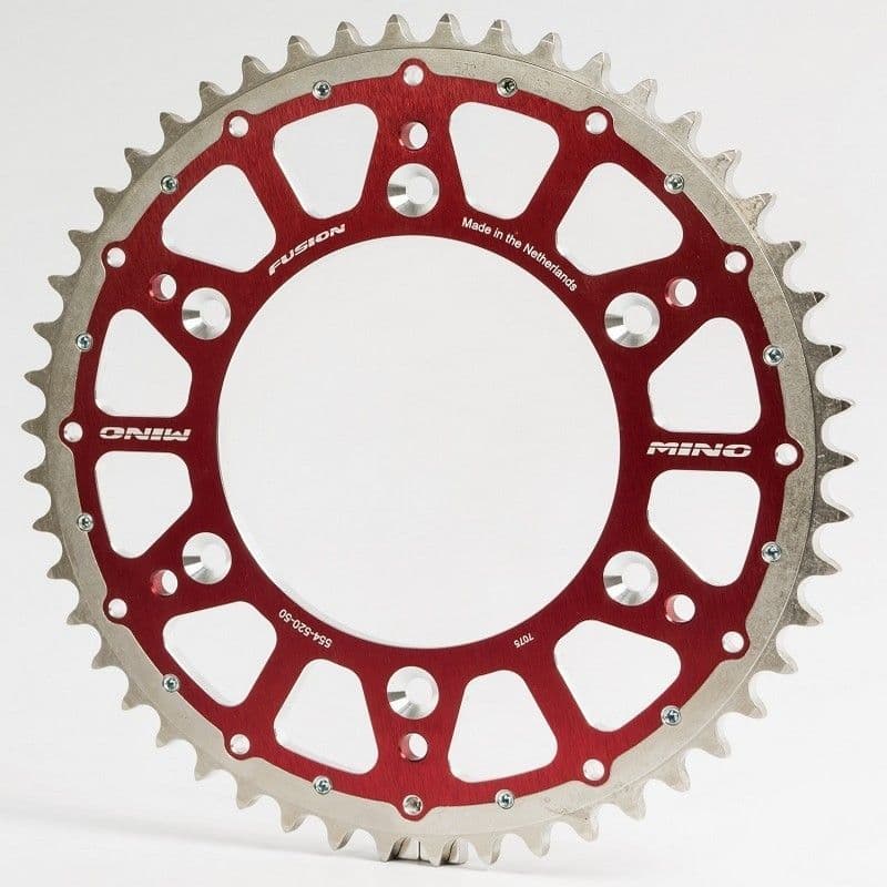 Mino Fusion Achter Spr. Aluminium/Staal SX+F 90-.. Husqvarna/GG - Rood