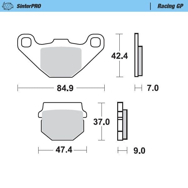 Moto-Master Brakepads Kawasaki: KX 80-100, KDX 125, KMX 125-