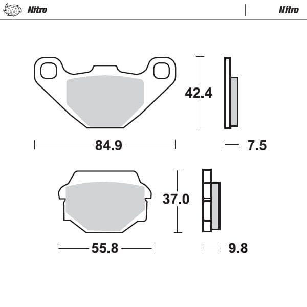 Moto-Master Brakepads Kawasaki: Rear KLR650 1989-2003 Husabe