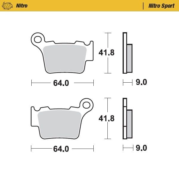 MMT Nitro Rac Brk Pad R. Fits For KTM 04-.Husqvarna 06-.SX85