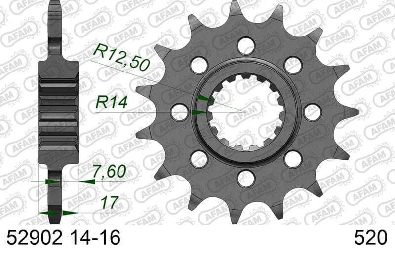 Afam Steel Standard Front Sprocket - 520