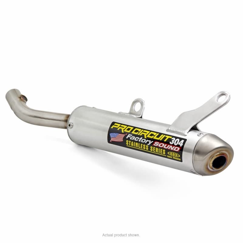 Pro Circuit 304 Muffler Brushed Aluminum/Stainless Steel End Cap Yamaha Yz250