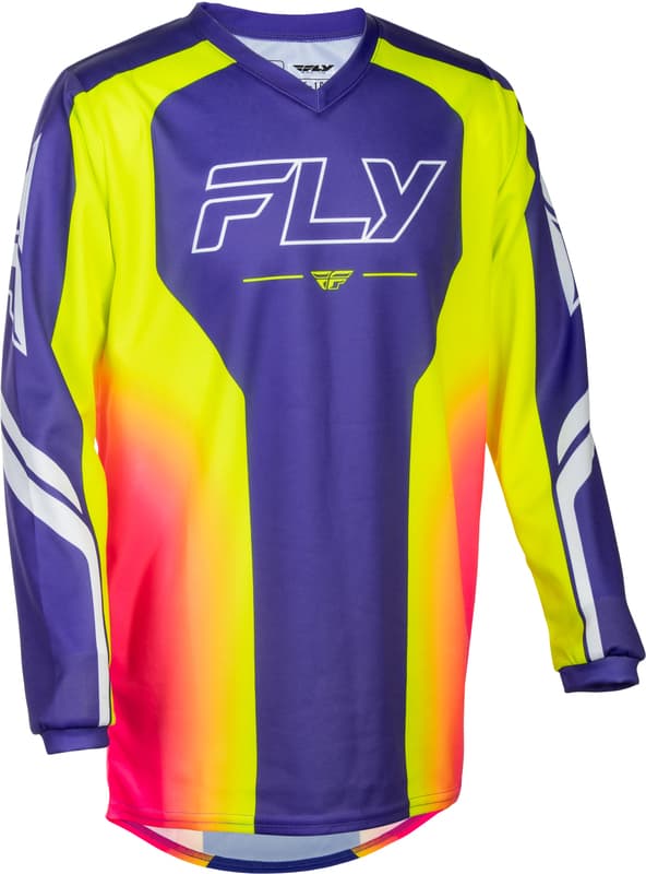 Fly Racing F-16 Raze Jeugd Shirt - Paars/Rood/Geel