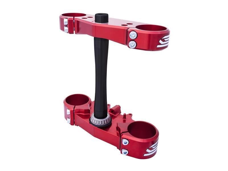 SCAR Triple Clamps CR250F 10-13 CR450F 09-12 22MM - Rood