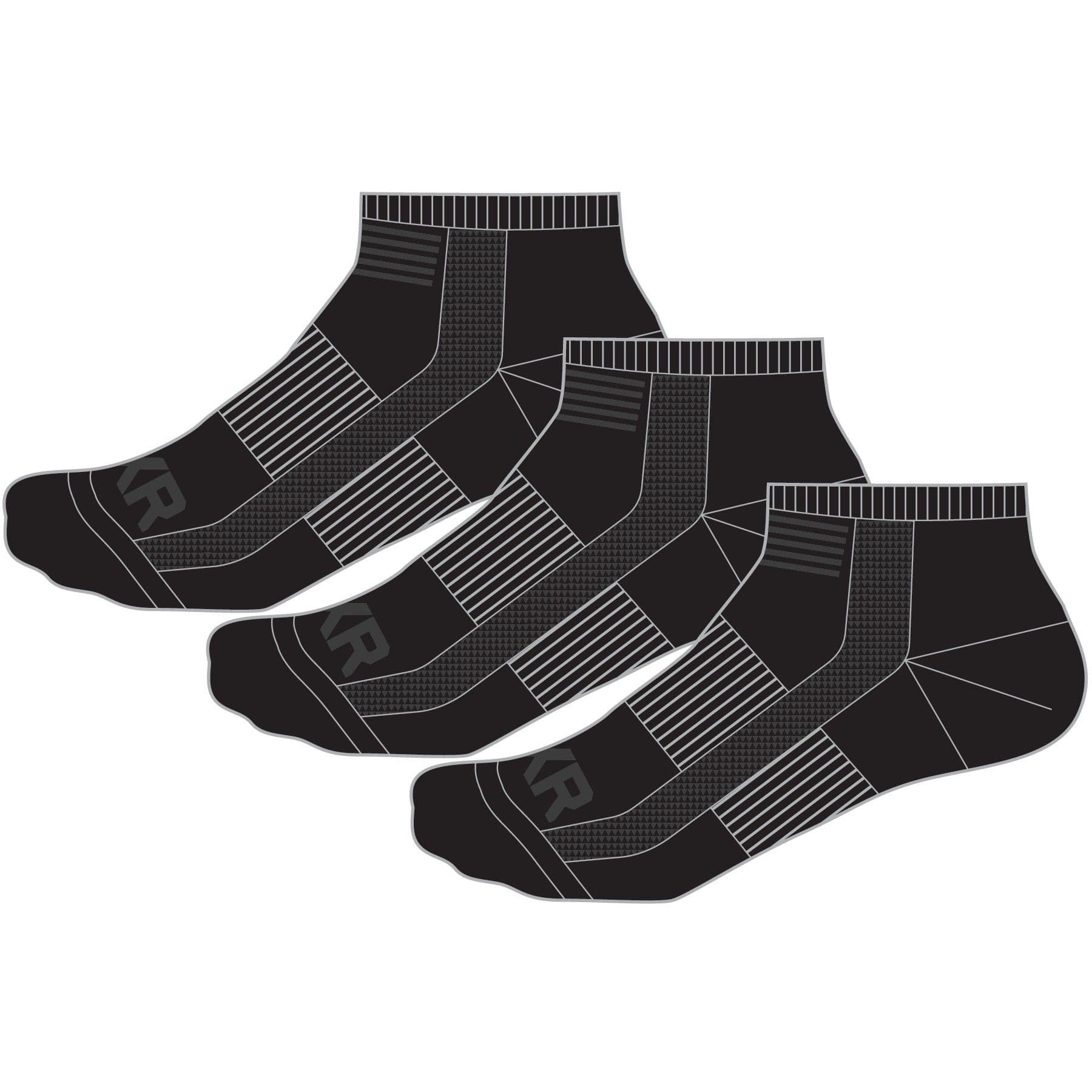FXR Turbo Ankle Sokken (3 Pack) Zwart