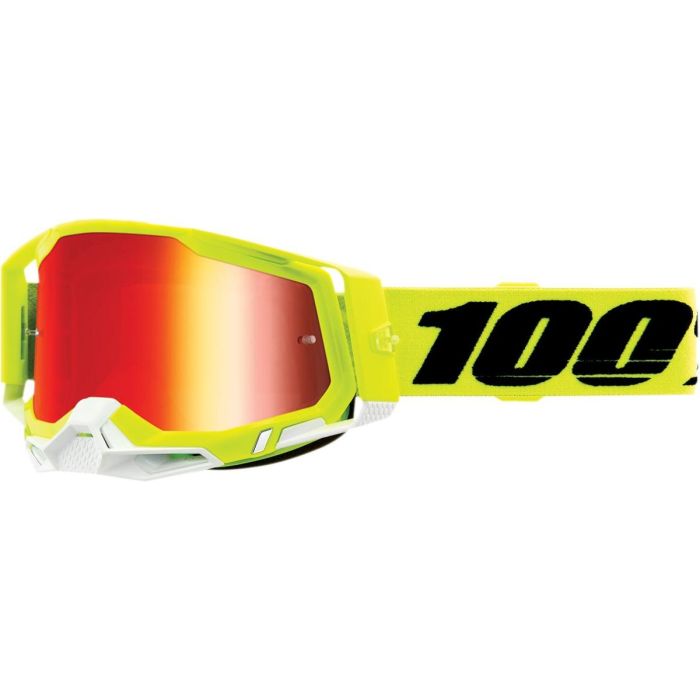 100% Goggle Racecraft 2 Yellow Mirror Red