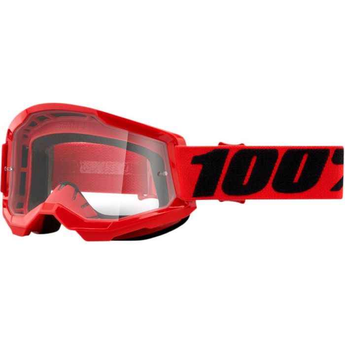 100% Goggle Strata 2 Red Clear