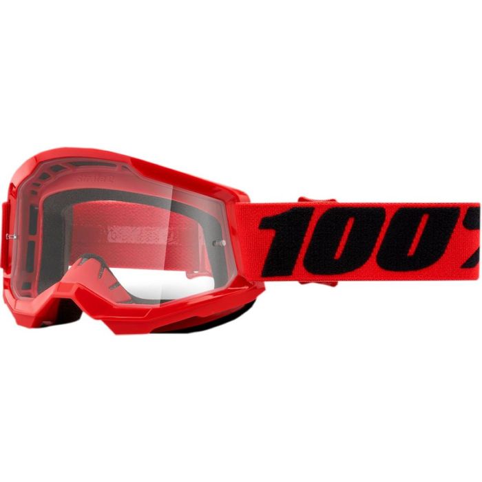 100% Goggle Strata 2 Youth Red Clear
