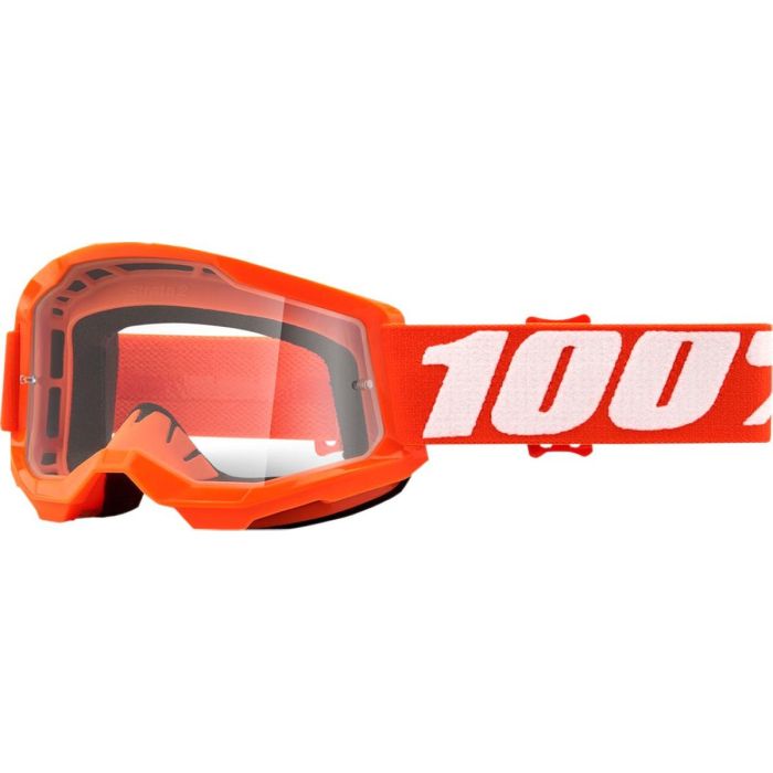 100% Goggle Strata 2 Youth Orange Clear