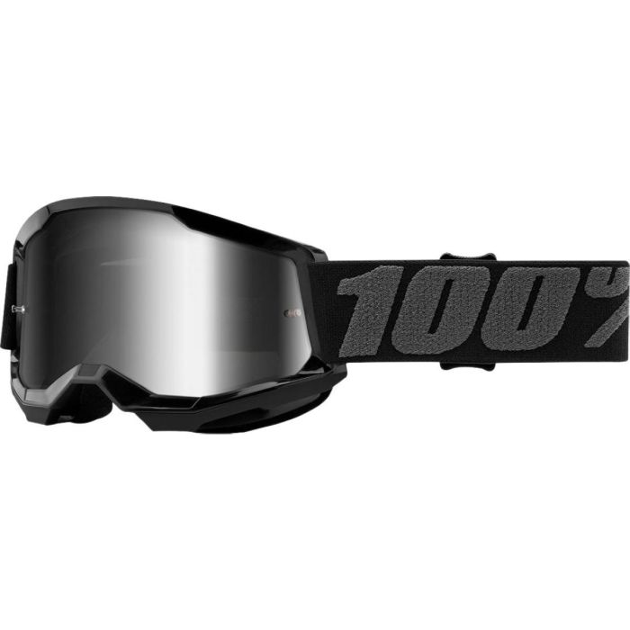 100% Goggle Strata 2 Youth Black Mirror Silver