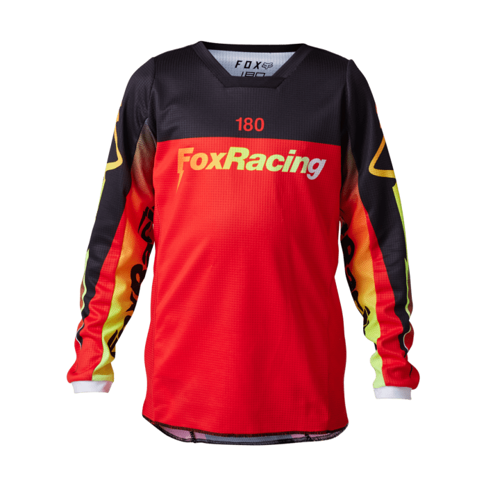 Fox 180 Youth Statk Jersey Fluorescent Red