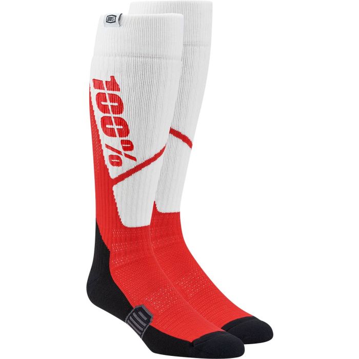 100% Socks Torque White/Red